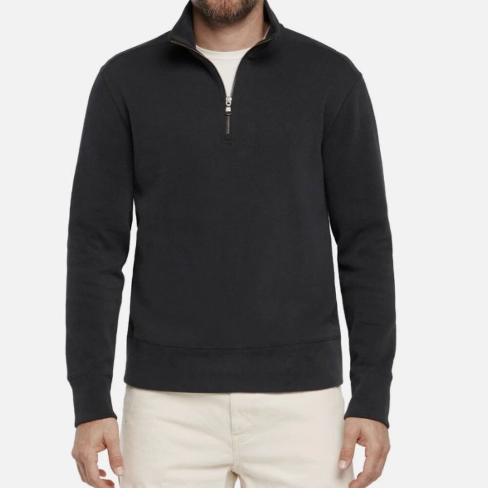 Banana Republic Men's Double Knit 1/4 Zip Pullover Black Size XL